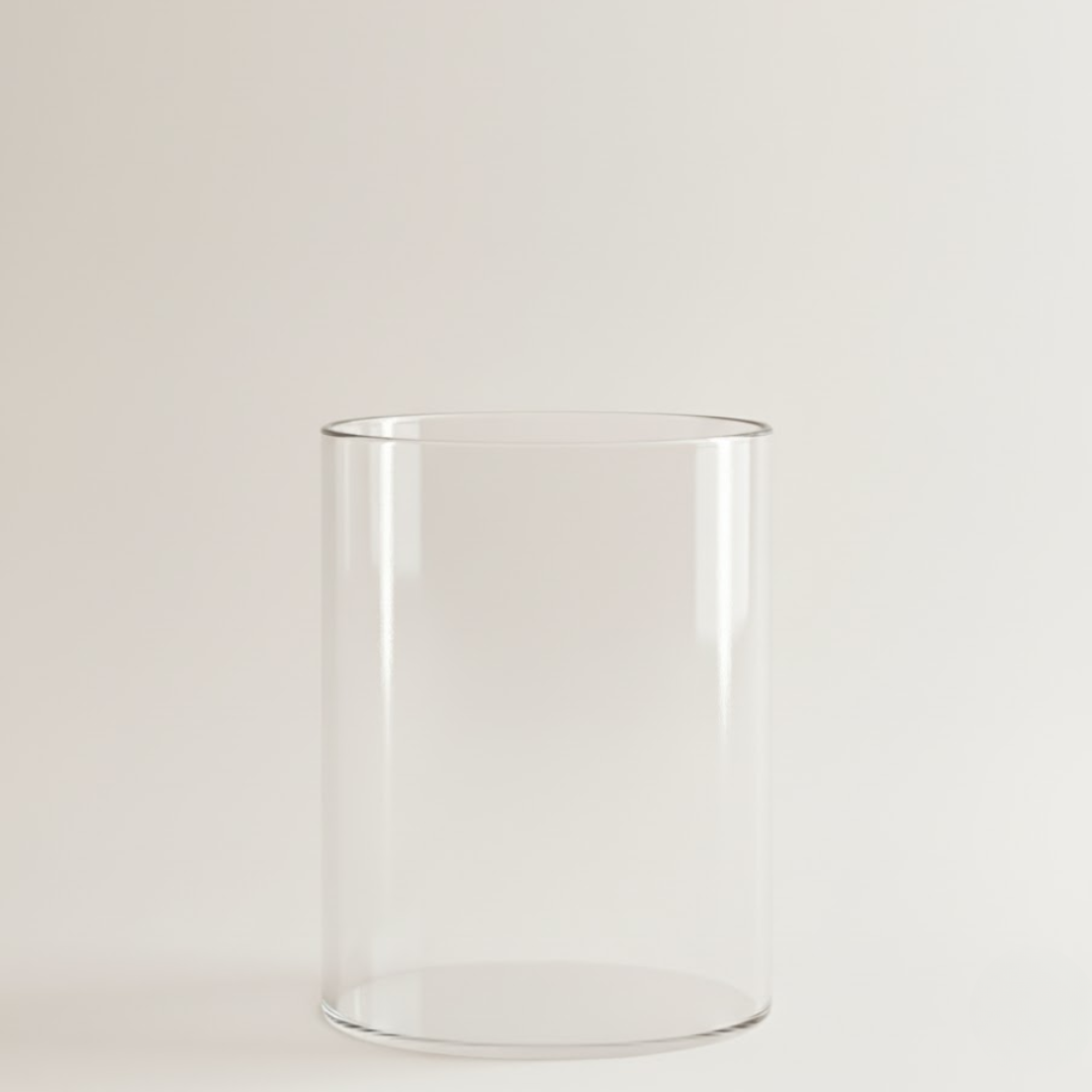 Glas til model: "Fritstående biopejs sort med dekorative sten" - Flamora