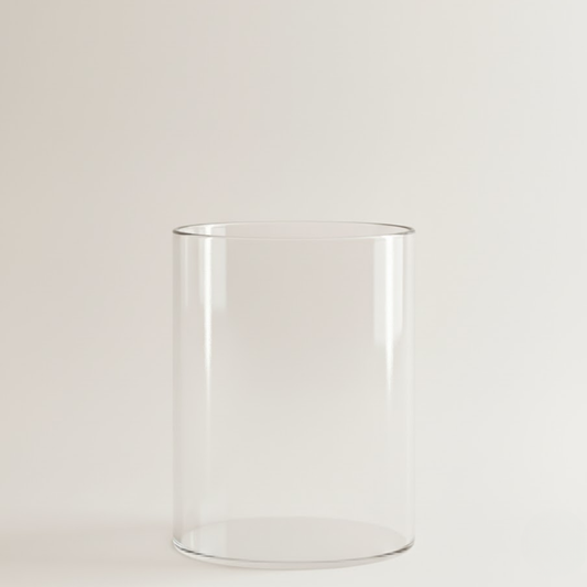 Glas til model: "Fritstående biopejs sort med dekorative sten" - Flamora