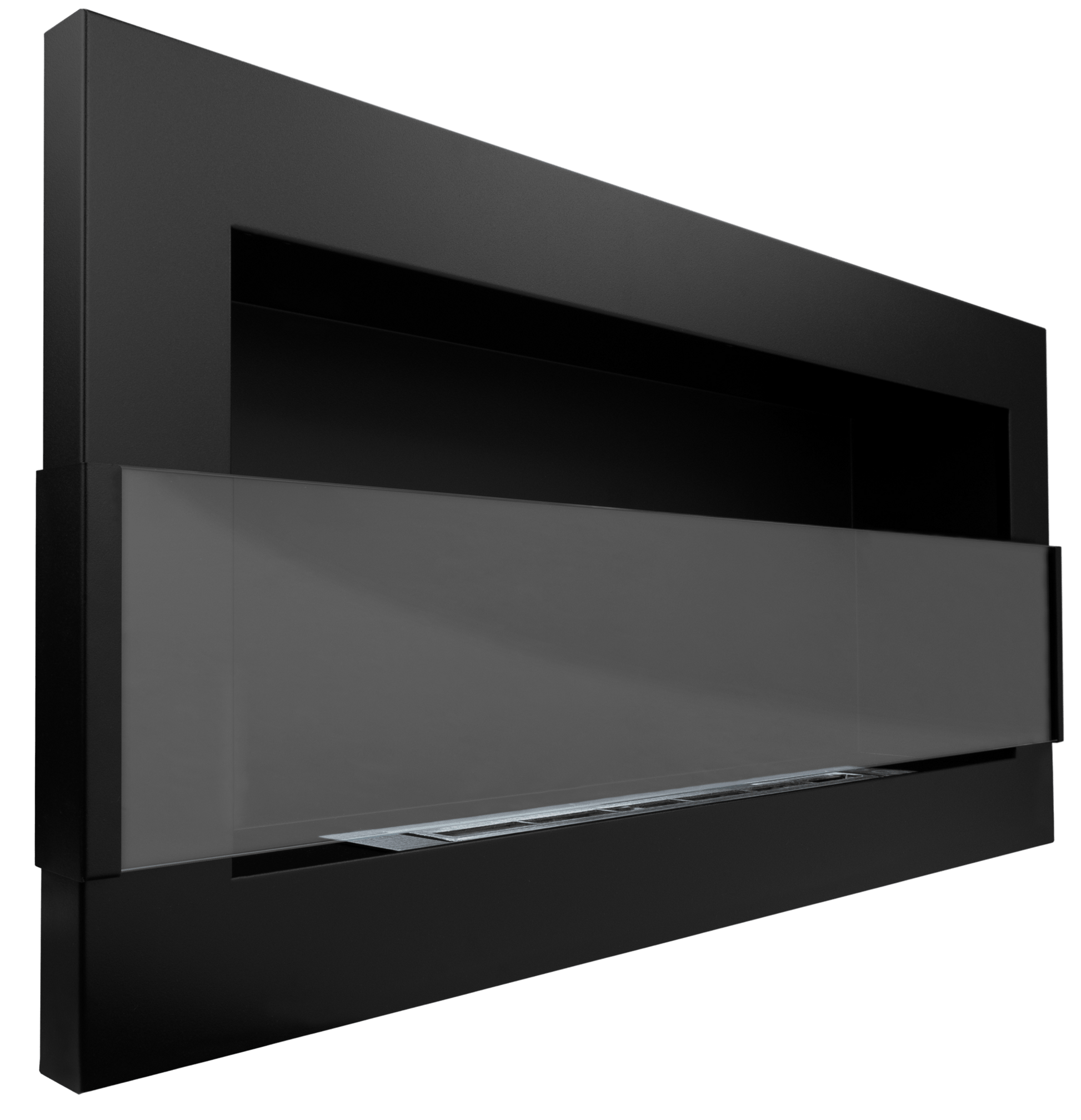 Biopejs til væg 900x400 med glas i mat sort - Flamora