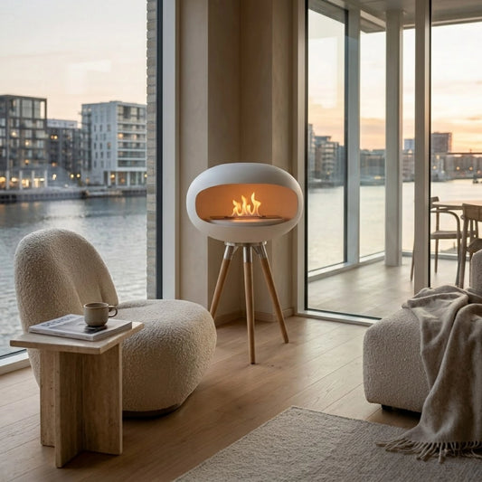 Ember Terra - Hvid fritstående biopejs
