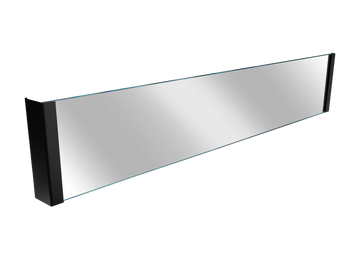 Glas til Væghængt biopejs 900 x 400 i matsort - Flamora