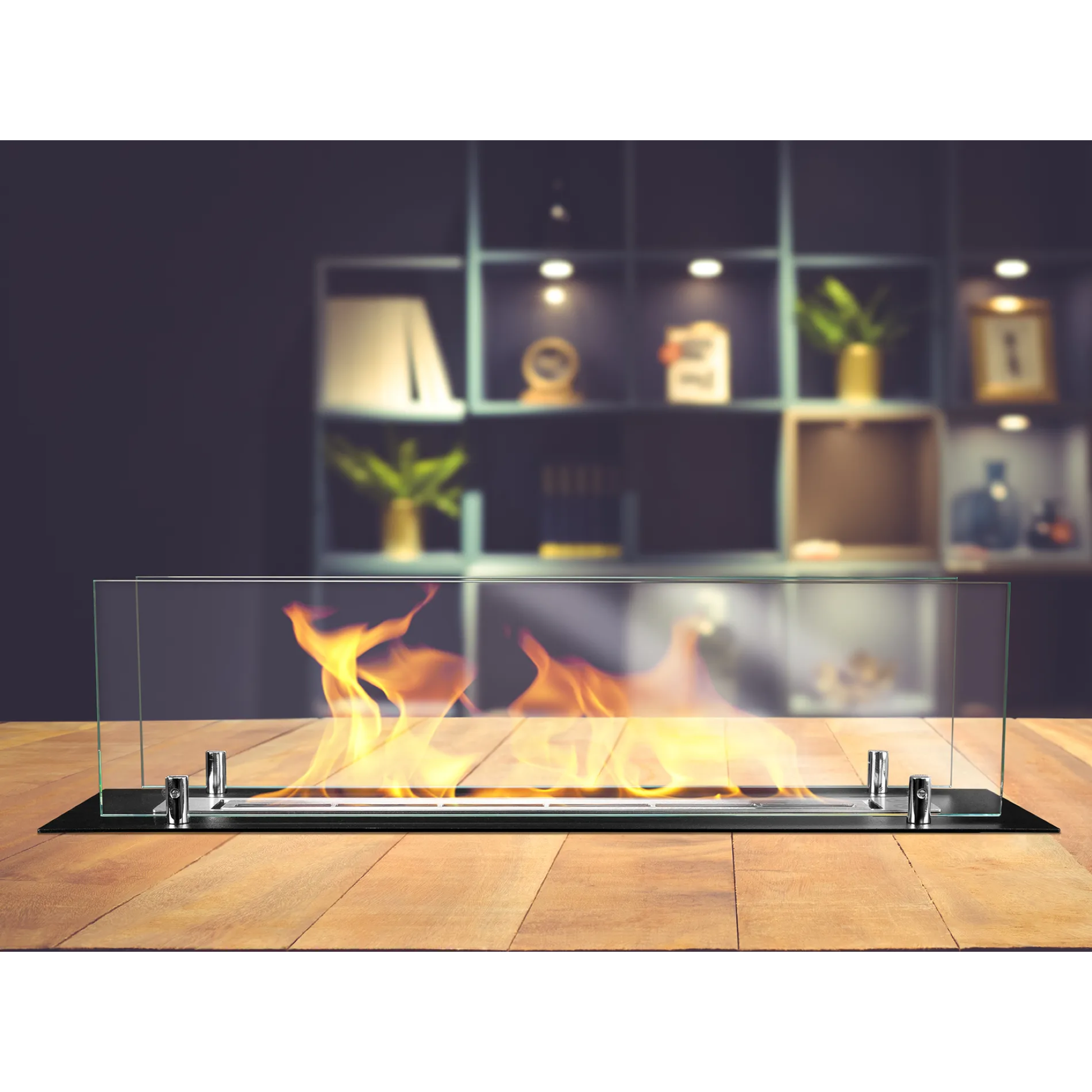 Produktfoto af Indbygningsbiopejs 65 cm i sort med glas