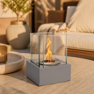 Smart bordbiopejs med glas – grå mat – miljøbillede