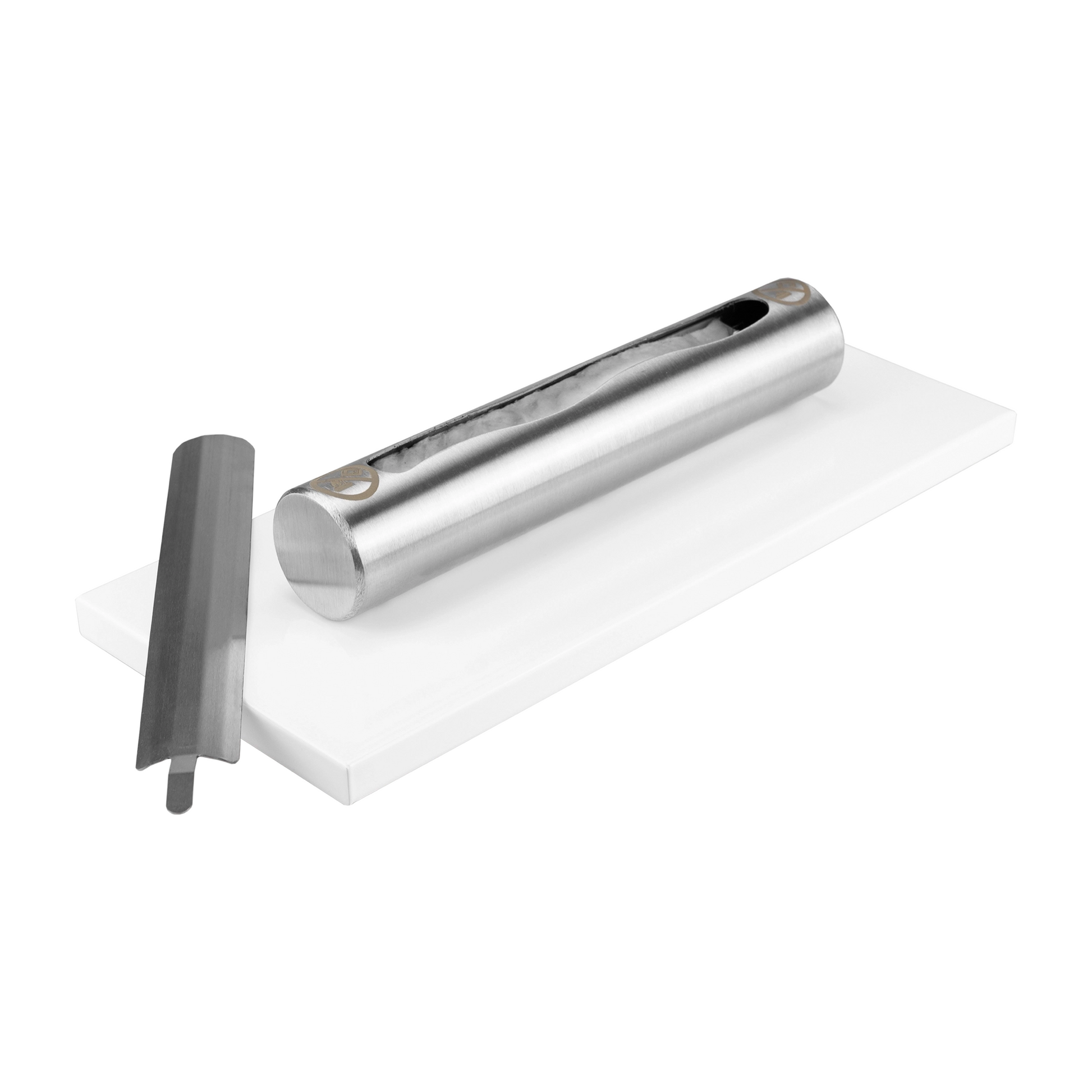 Stainless fritstående biopejs – hvid højglans – produktfoto