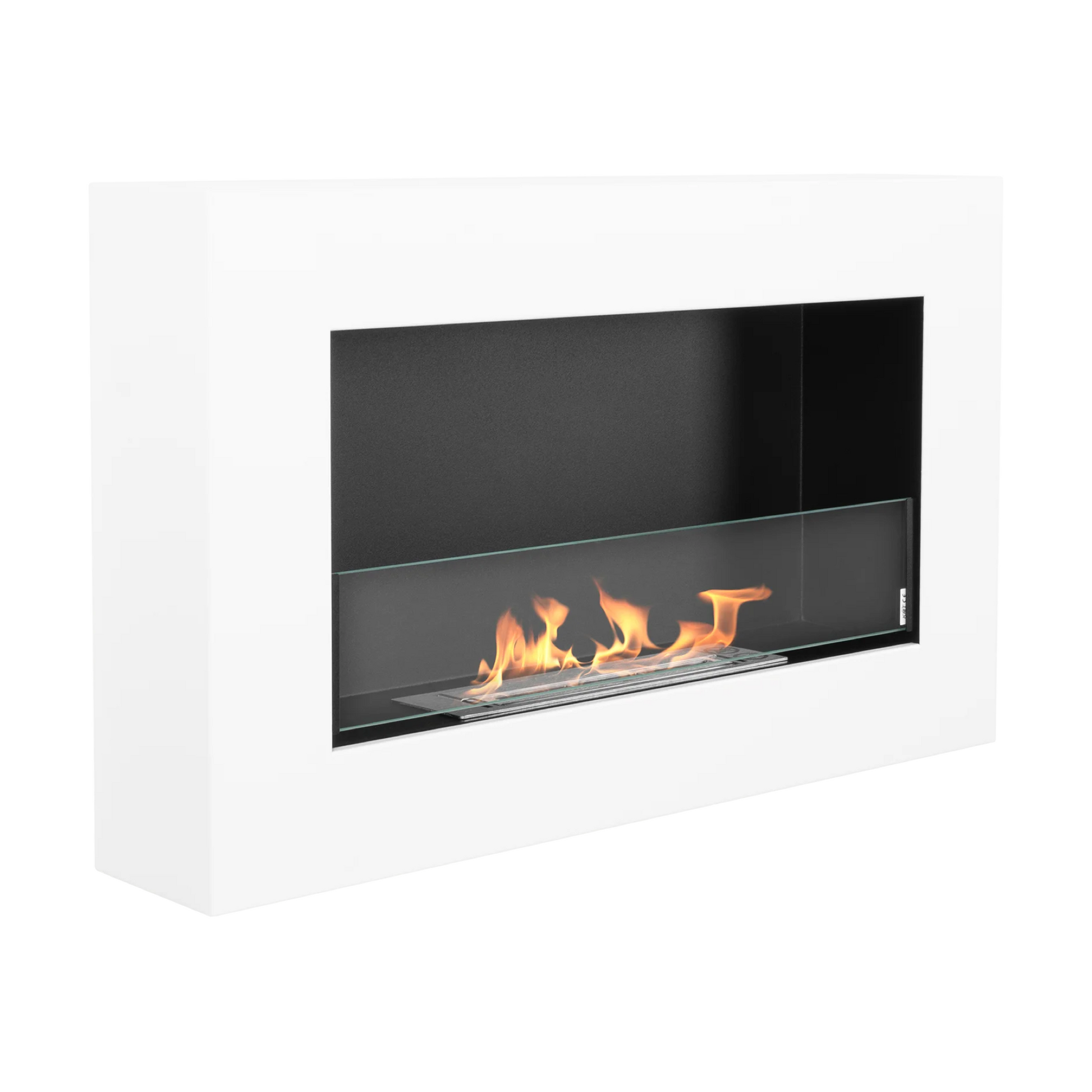 Væghængt biopejs 650x400 BOX med glas - hvid – produktfoto