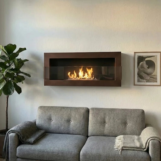 Biopejs til væg i brunt finish - 900x400